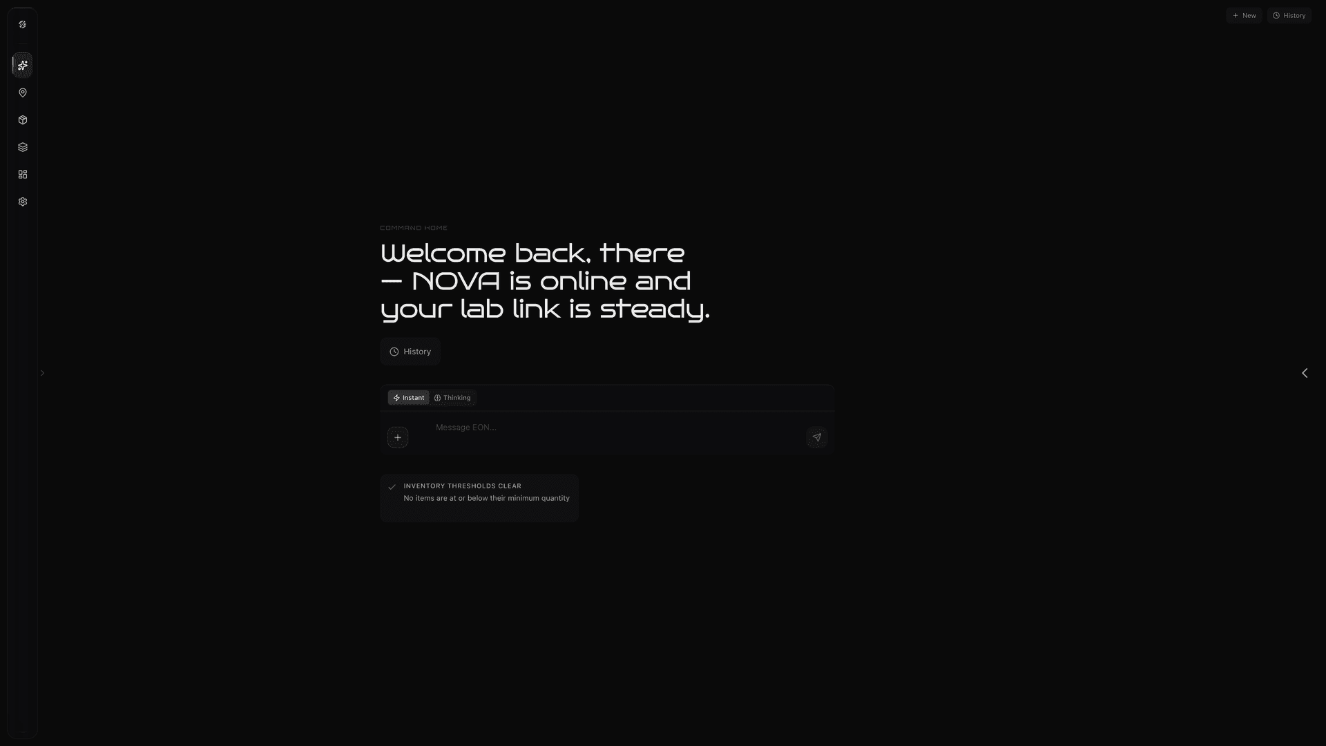 Pardx NOVA command home on desktop